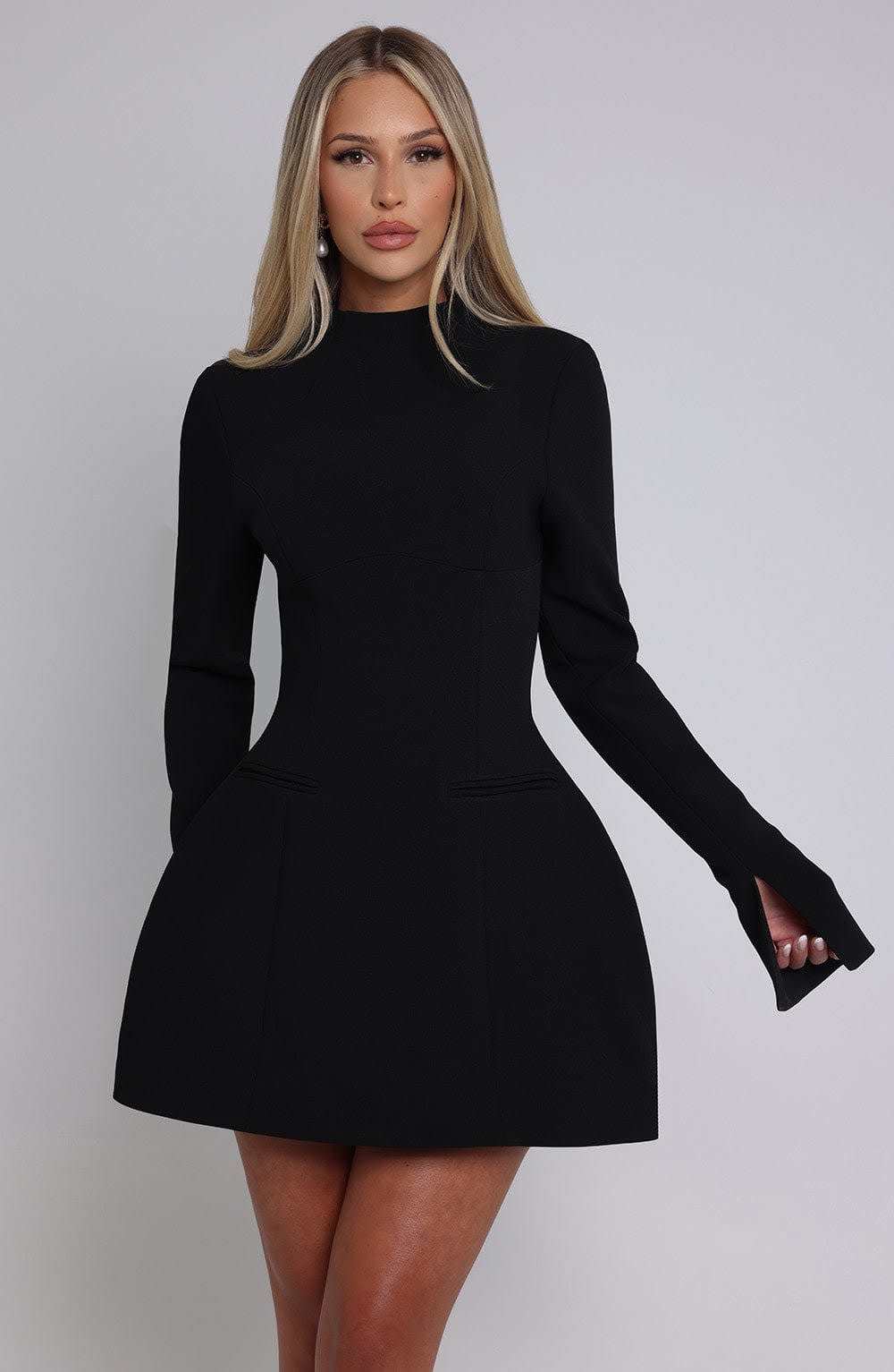 Hilary Long Sleeve Cocktail Mini Dress