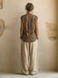 Elyse Linen Blend Wide Leg Three Piece Set