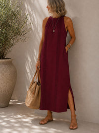 Lilian Lace Panel Sleeveless Maxi Dress