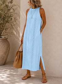 Lilian Lace Panel Sleeveless Maxi Dress