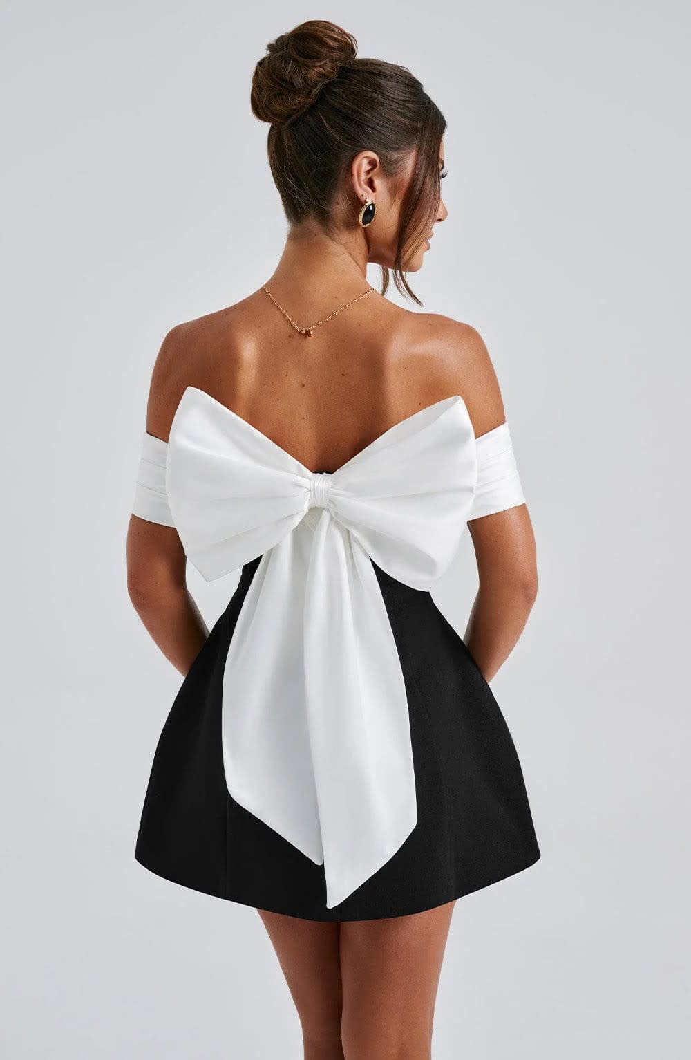 Edie Bardot Neckline Party Mini Dress_2