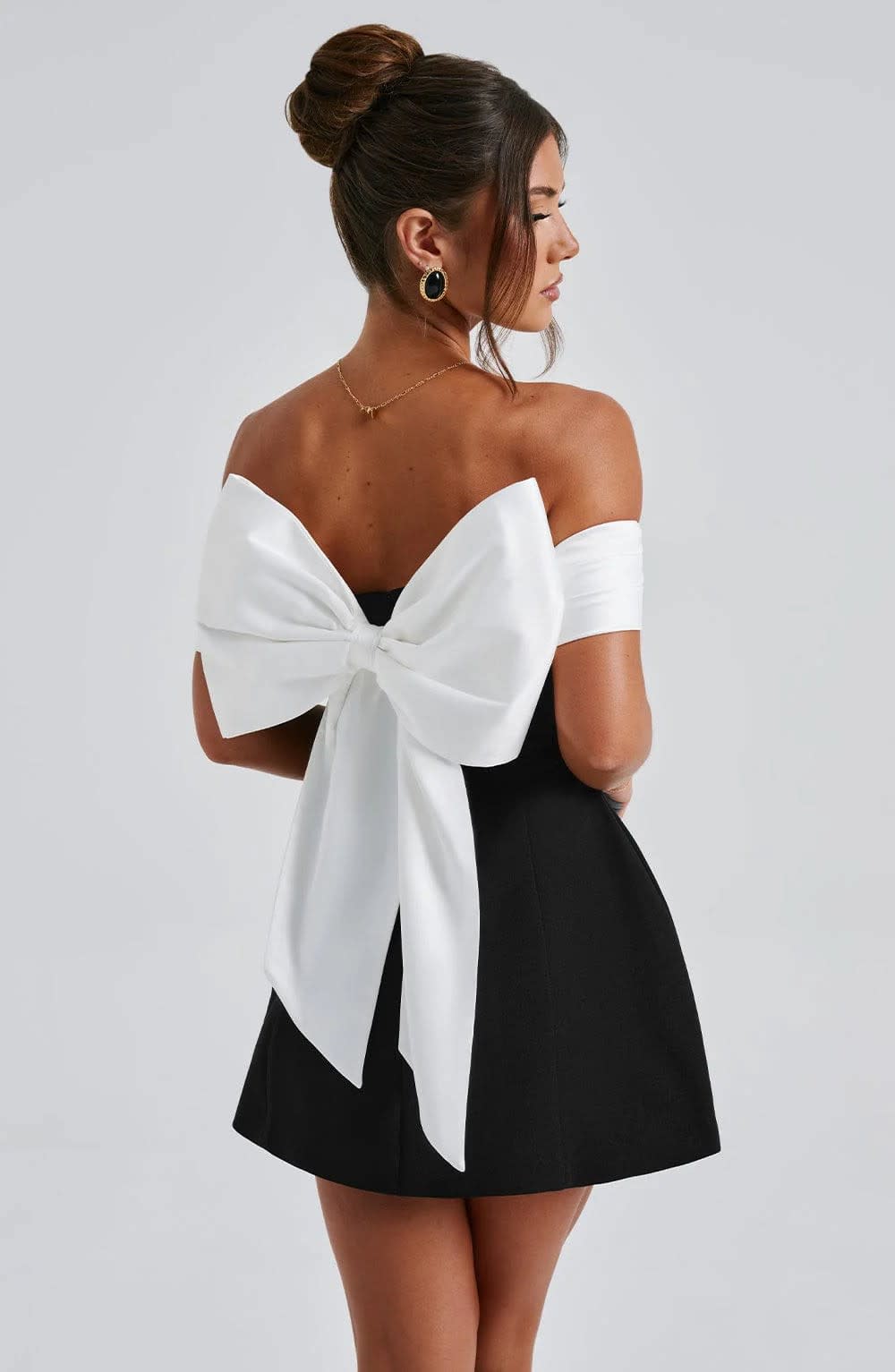 Edie Bardot Neckline Party Mini Dress_4