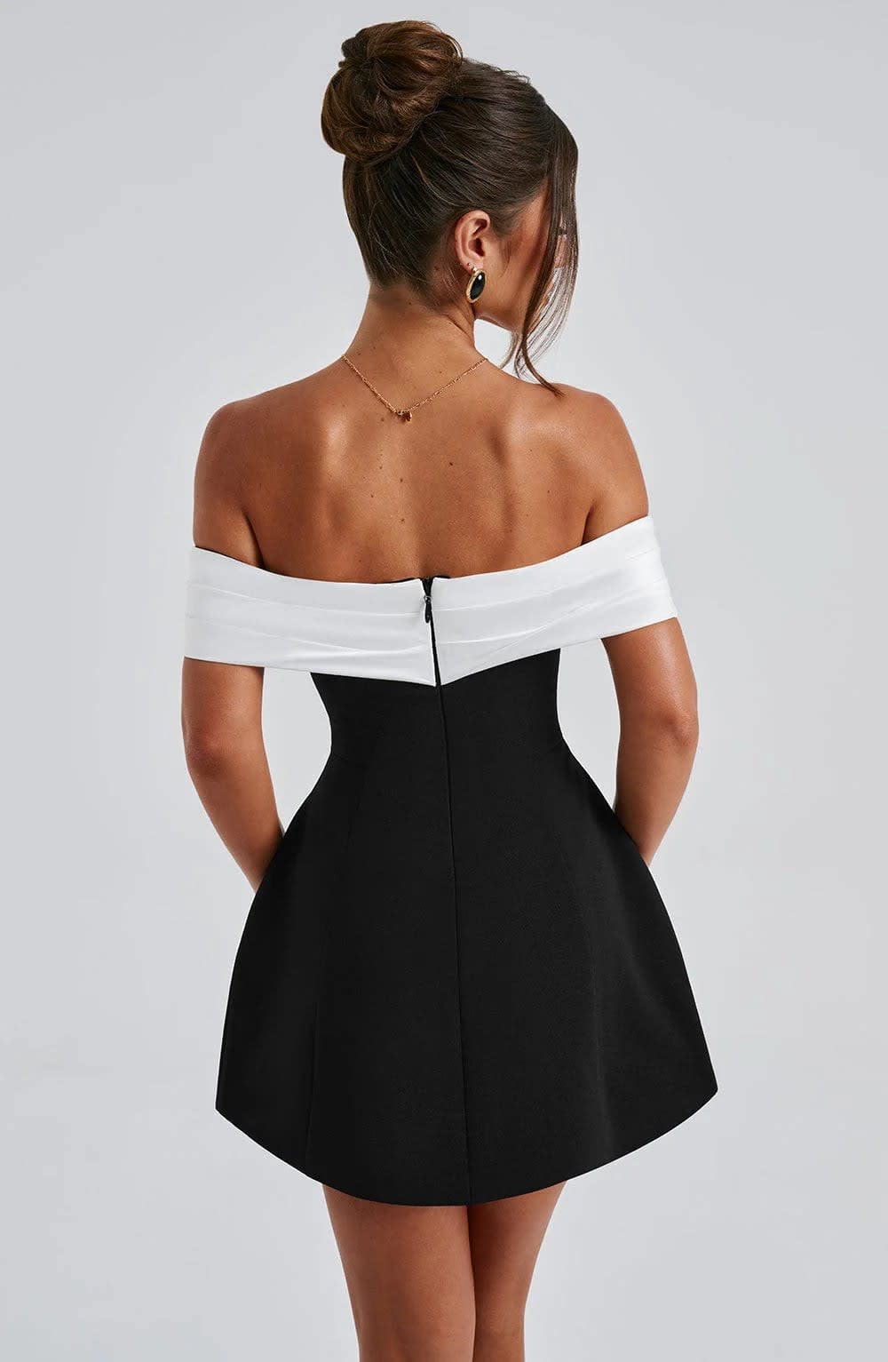 Edie Bardot Neckline Party Mini Dress_6