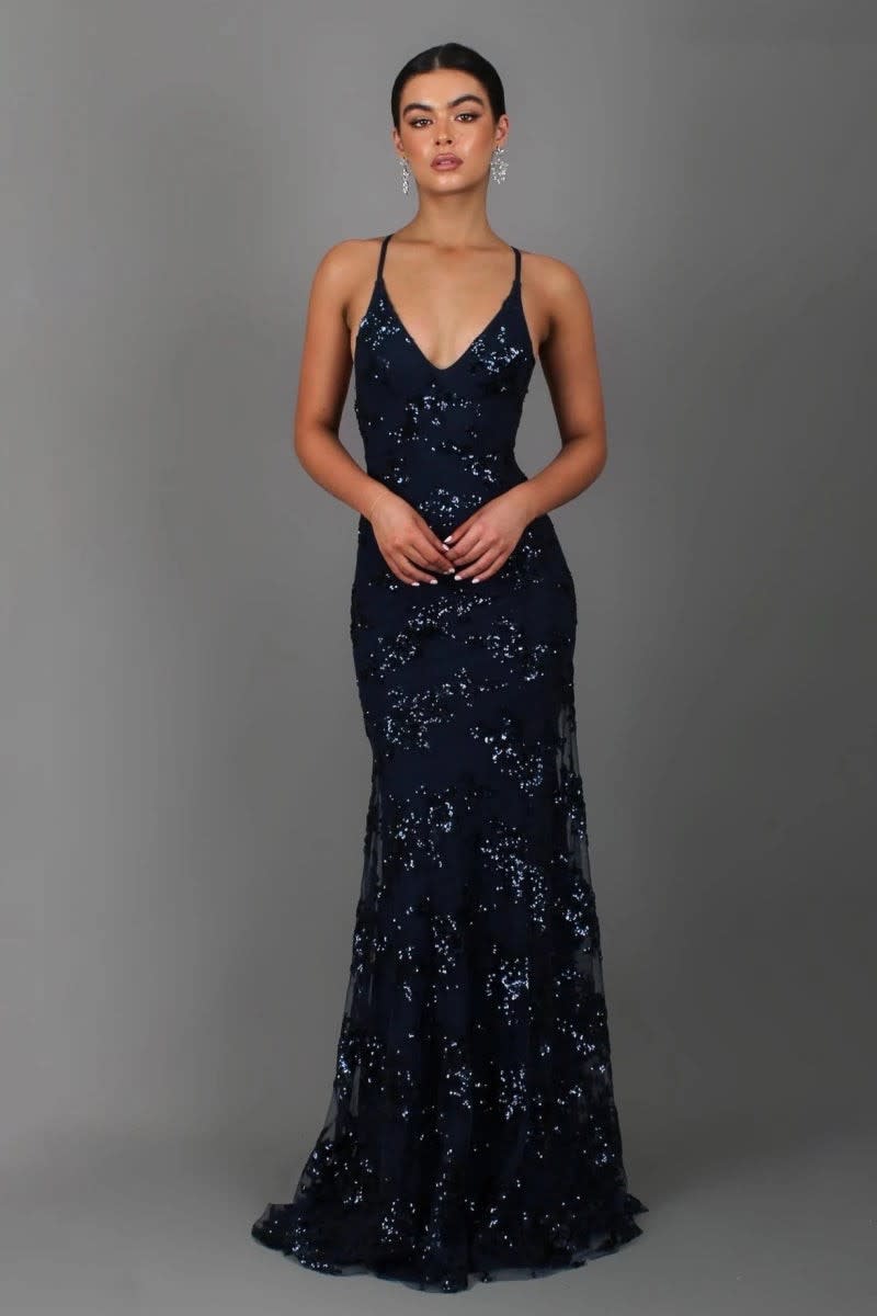 Annabella Sequin Evening Maxi Dress