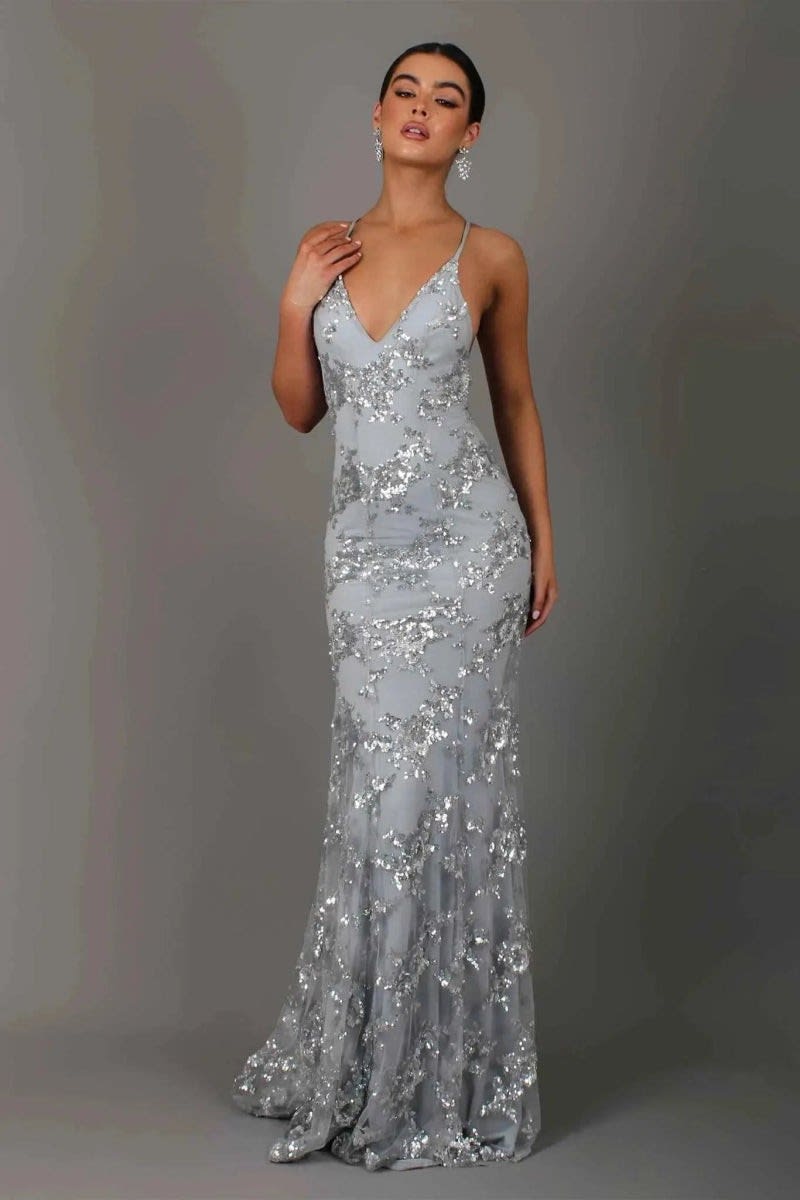 Annabella Sequin Evening Maxi Dress