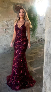 Annabella Sequin Evening Maxi Dress