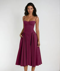 Posy Corset Cocktail Midi Dress