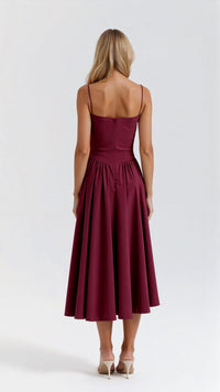 Posy Corset Cocktail Midi Dress