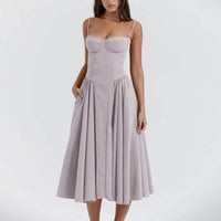 Posy Corset Cocktail Midi Dress