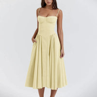 Posy Corset Cocktail Midi Dress