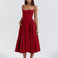 Posy Corset Cocktail Midi Dress
