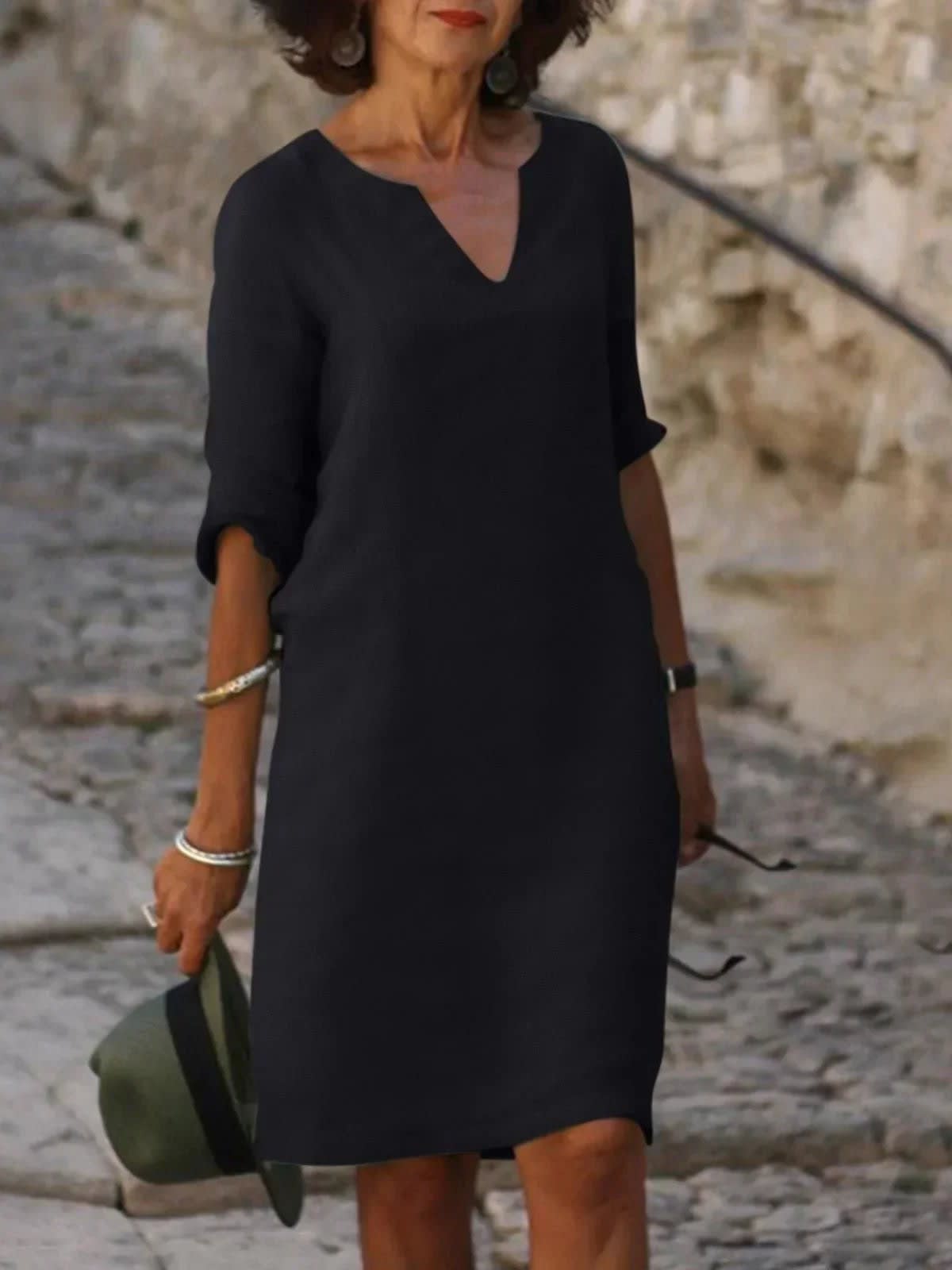 Maia Relaxed V-Neck Shift Dress