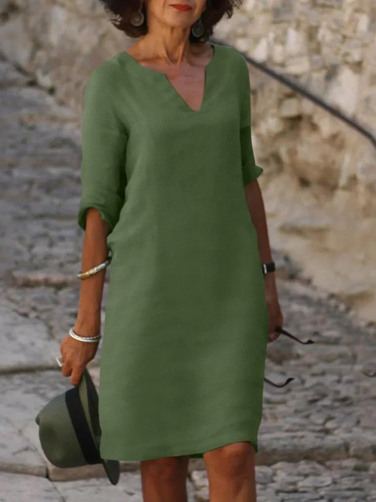 Maia Relaxed V-Neck Shift Dress_3