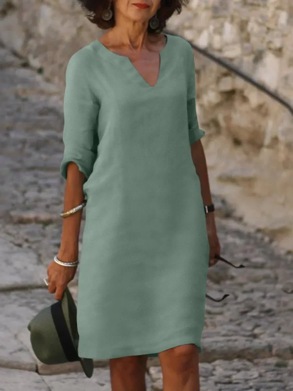 Maia Relaxed V-Neck Shift Dress_4