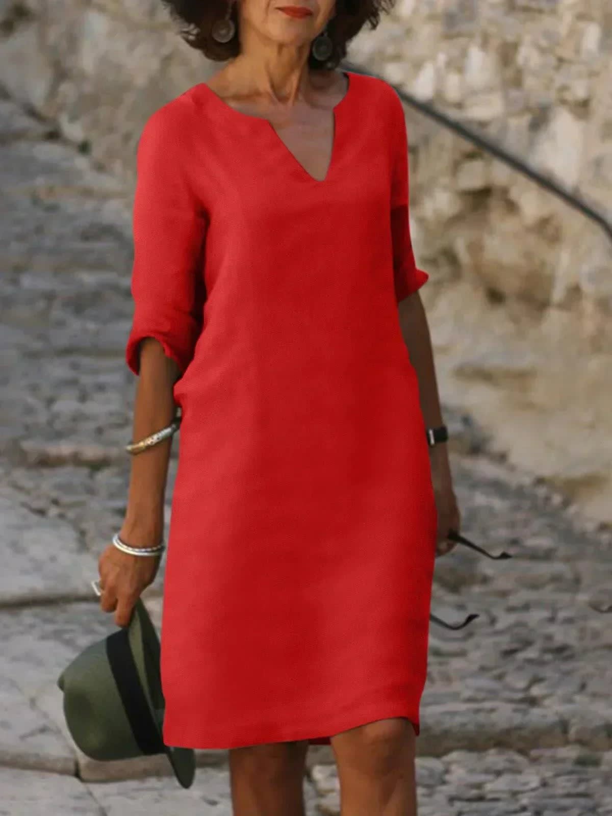 Maia Relaxed V-Neck Shift Dress