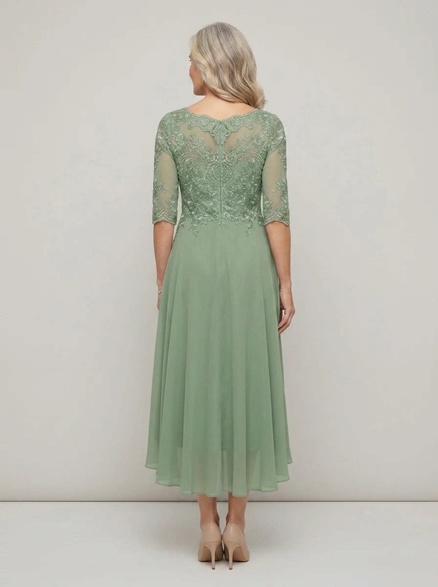 Elodie Mother of the Bride Wedding Guest Midi Dress with Sleeves