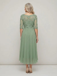 Elodie Mother of the Bride Wedding Guest Midi Dress with Sleeves