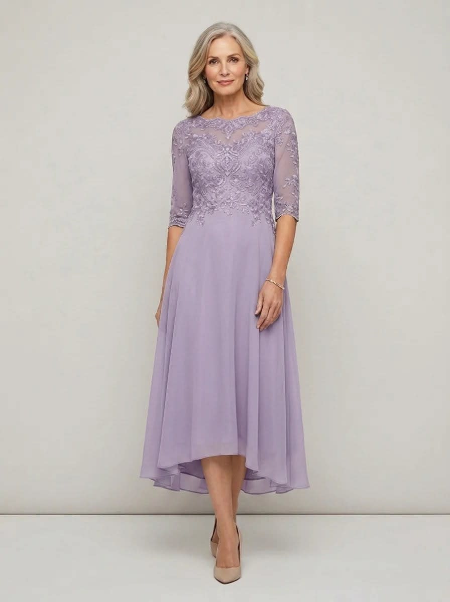 Elodie Mother of the Bride Wedding Guest Midi Dress with Sleeves