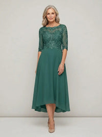 Elodie Mother of the Bride Wedding Guest Midi Dress with Sleeves