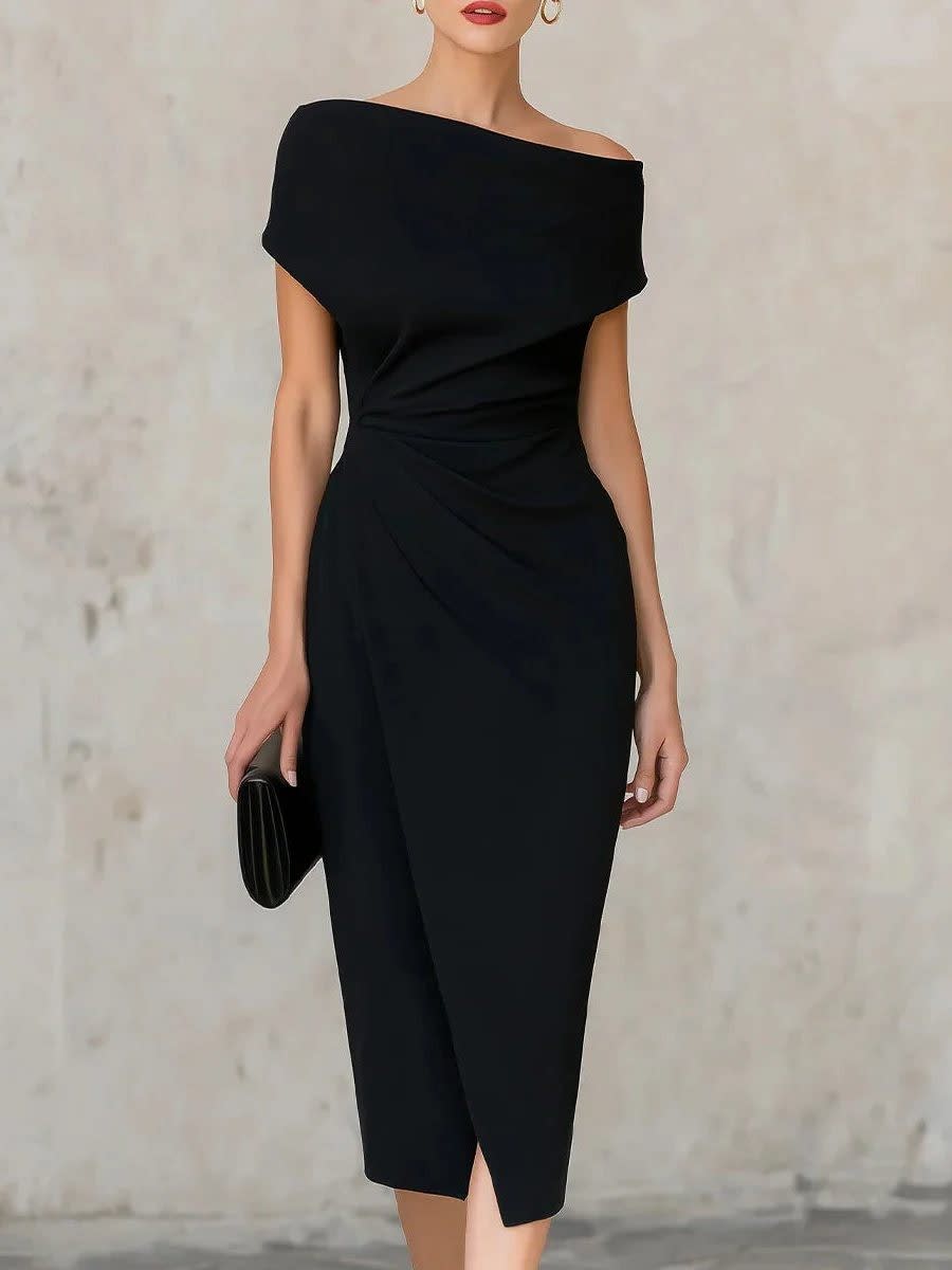 Lara One Shoulder Ruched Midi Dress