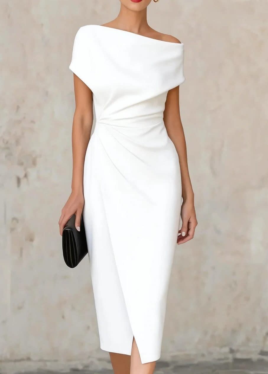 Lara One Shoulder Ruched Midi Dress
