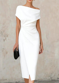 Lara One Shoulder Ruched Midi Dress