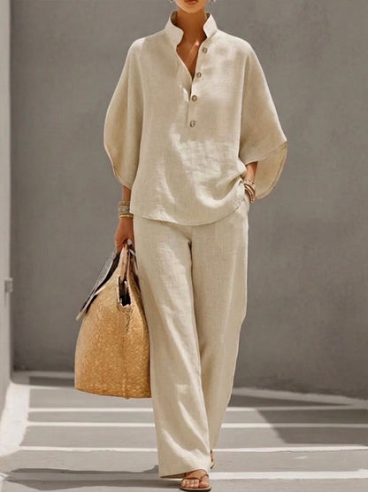 Caroline West Batwing Wide-Leg Co-ord Two-Piece Set