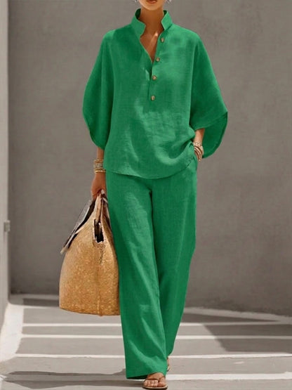 Caroline West Batwing Wide-Leg Co-ord Two-Piece Set