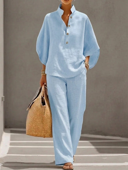 Caroline West Batwing Wide-Leg Co-ord Two-Piece Set
