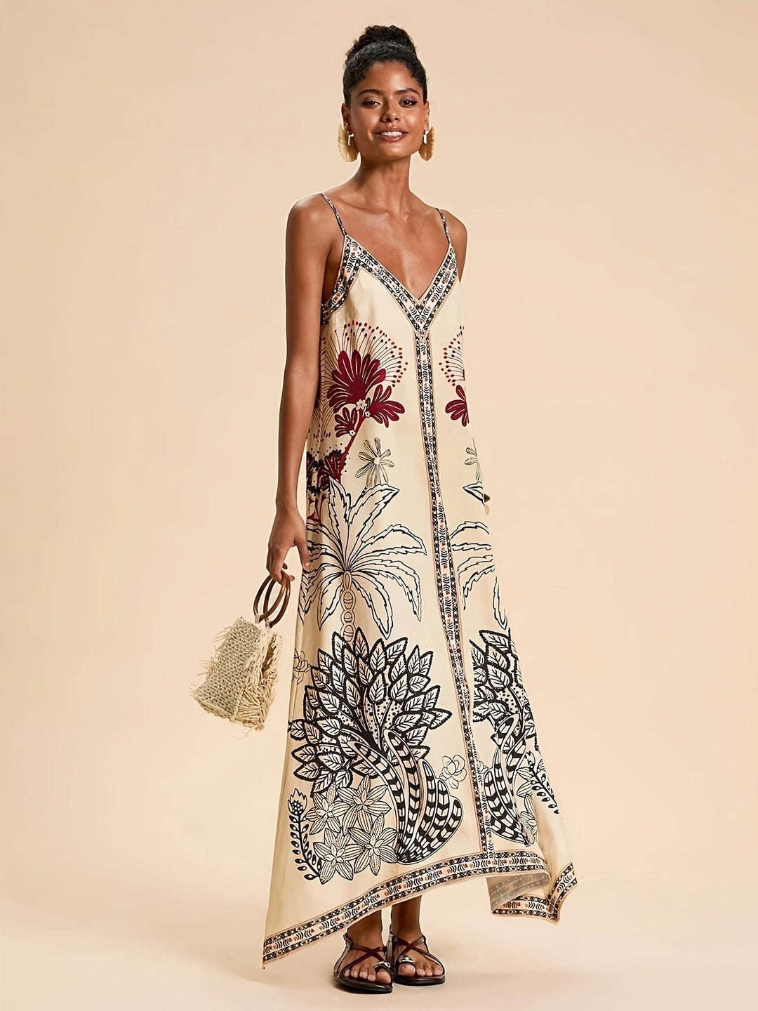 Leilani Floral Boho V-Neck Maxi Dress
