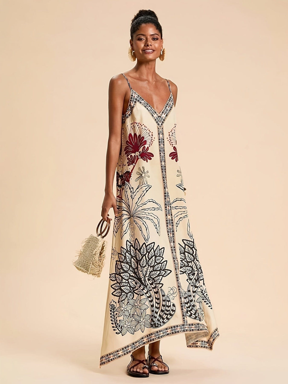 Leilani Floral Boho V-Neck Maxi Dress_1