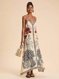Leilani Floral Boho V-Neck Maxi Dress