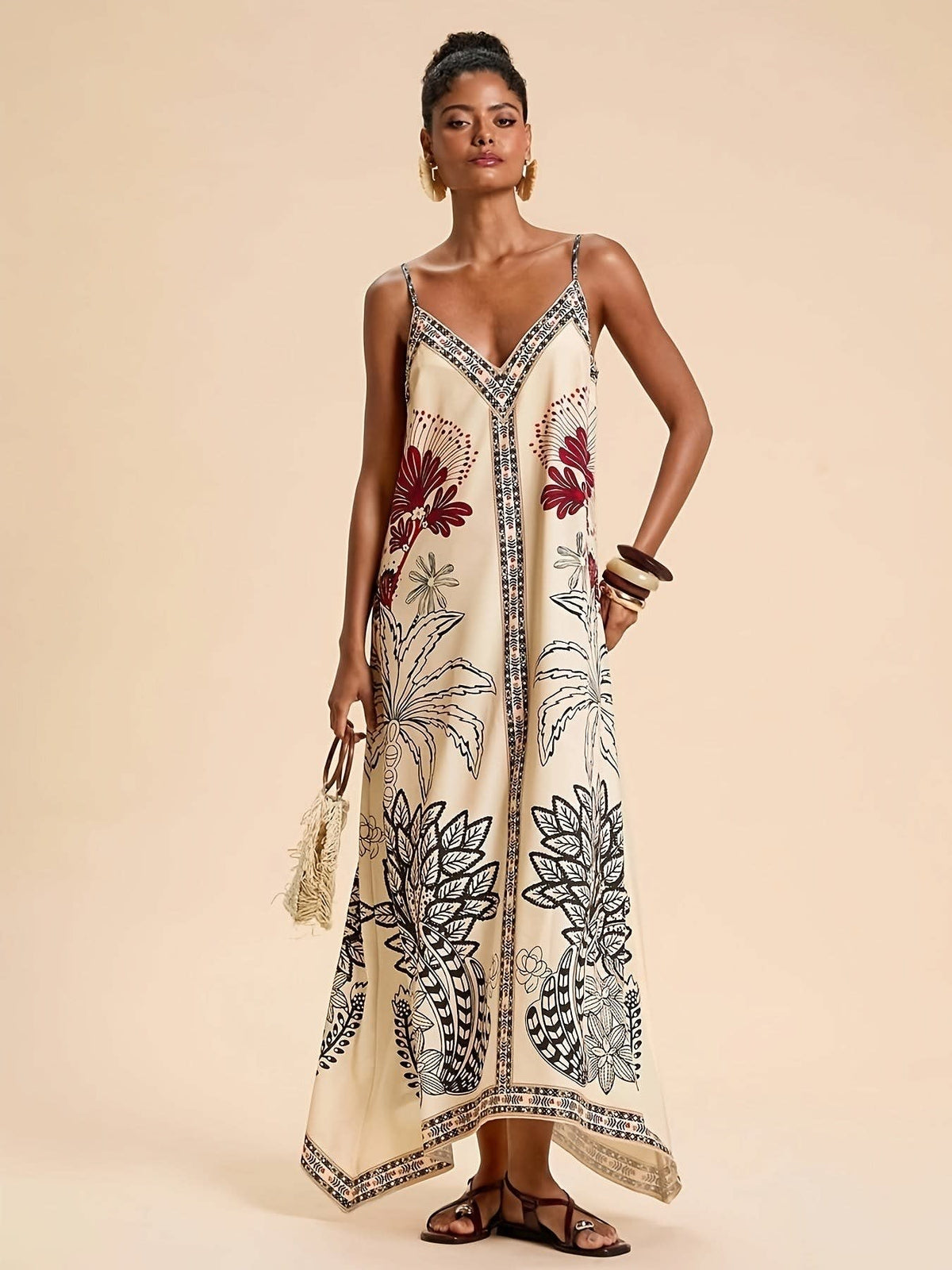 Leilani Floral Boho V-Neck Maxi Dress_4