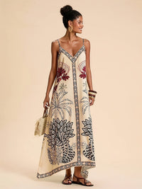 Leilani Floral Boho V-Neck Maxi Dress