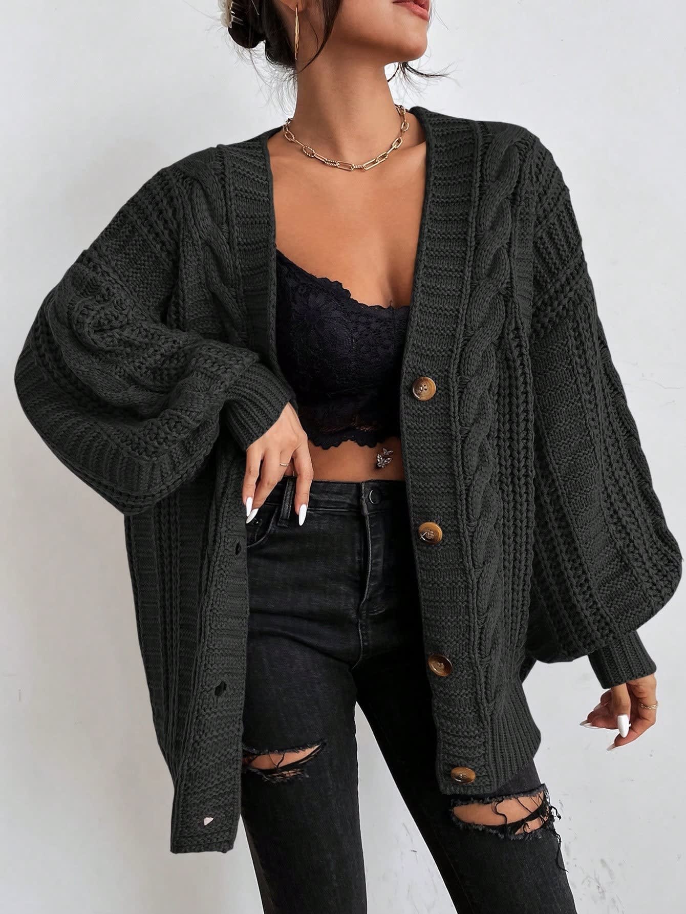 Nova Oversized Cable Knit Cardigan