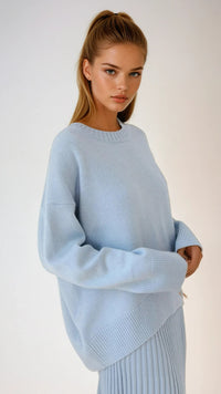 Callie Oversized Crew Neck Knit Sweater