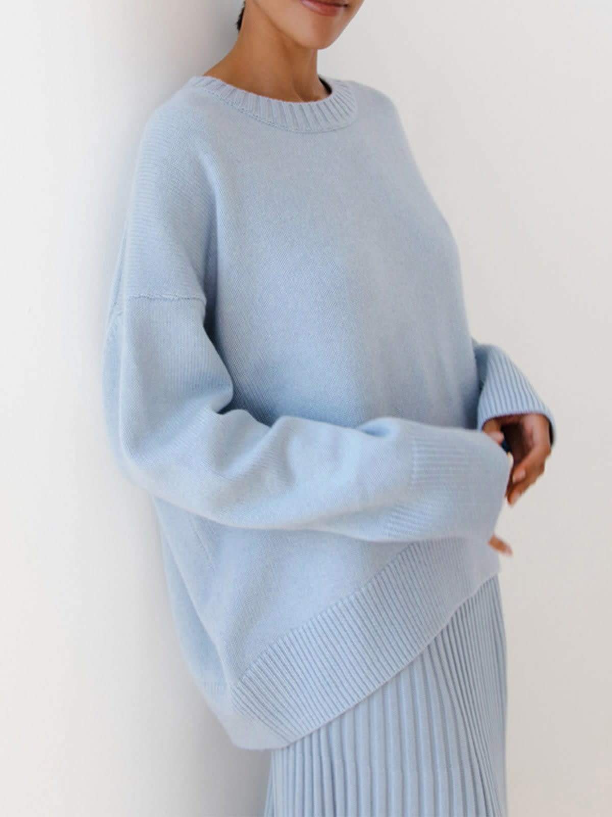 Callie Oversized Crew Neck Knit Sweater
