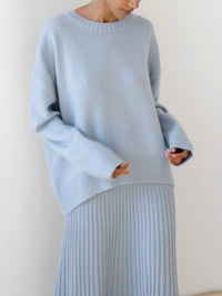 Callie Oversized Crew Neck Knit Sweater