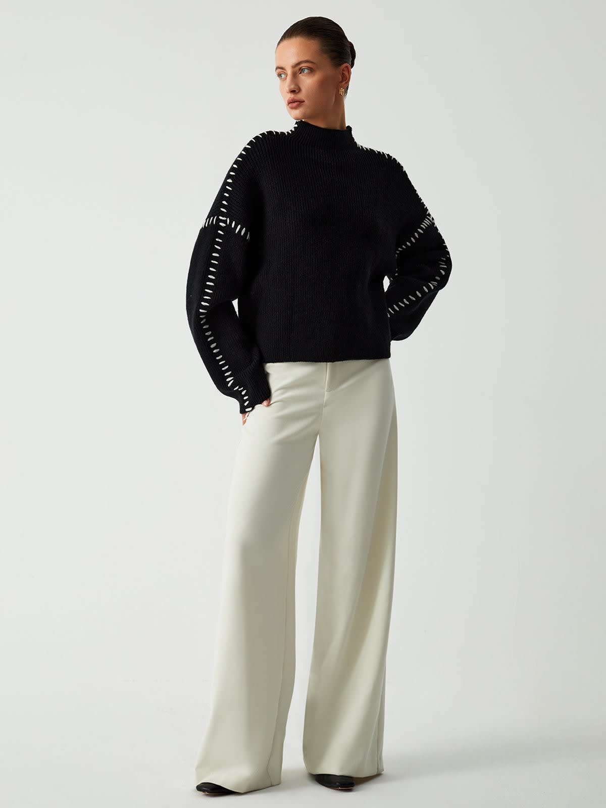Jana Whipstitch Mock Neck Sweater_4