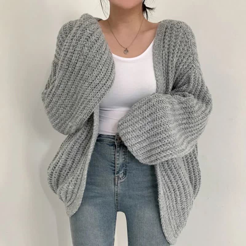 Lira Chunky Knit Open Front Cardigan