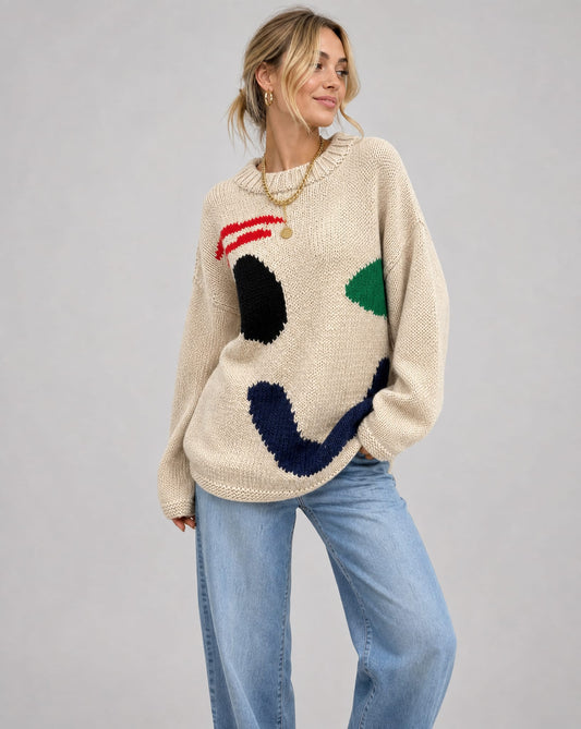 Sela Oversized Smiley Face Sweater_1