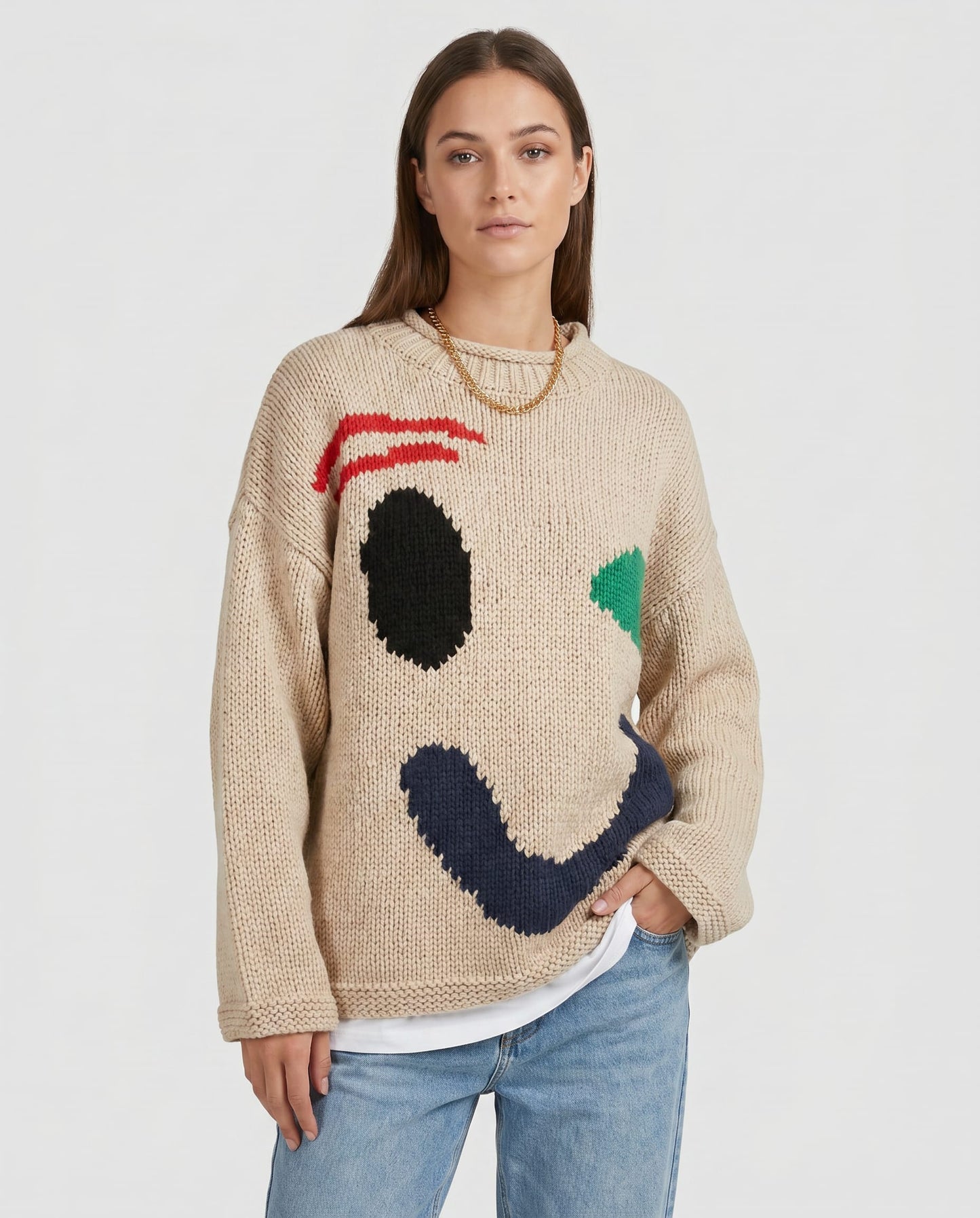 Sela Oversized Smiley Face Sweater_4