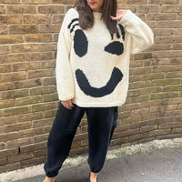 Sela Oversized Smiley Face Sweater