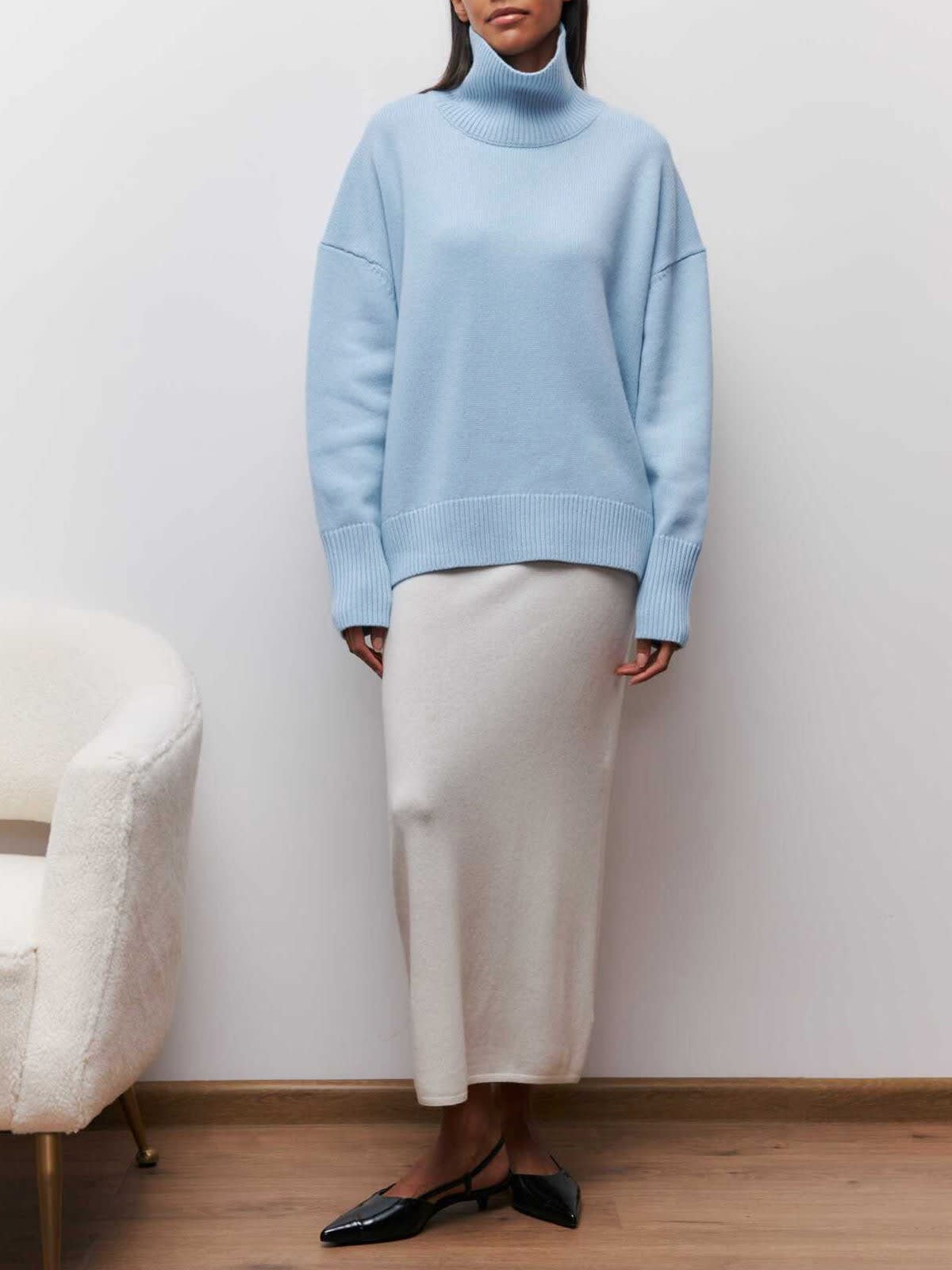 Reeva Oversized Knit Turtleneck Sweater