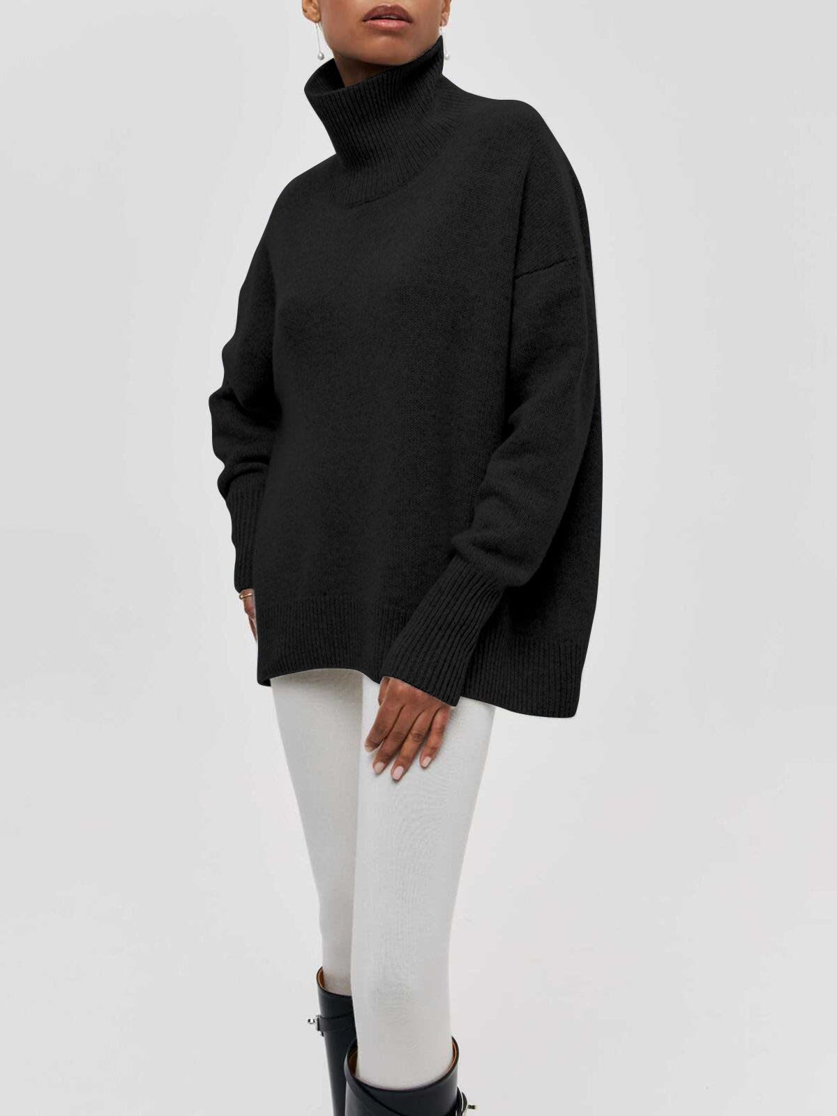 Reeva Oversized Knit Turtleneck Sweater