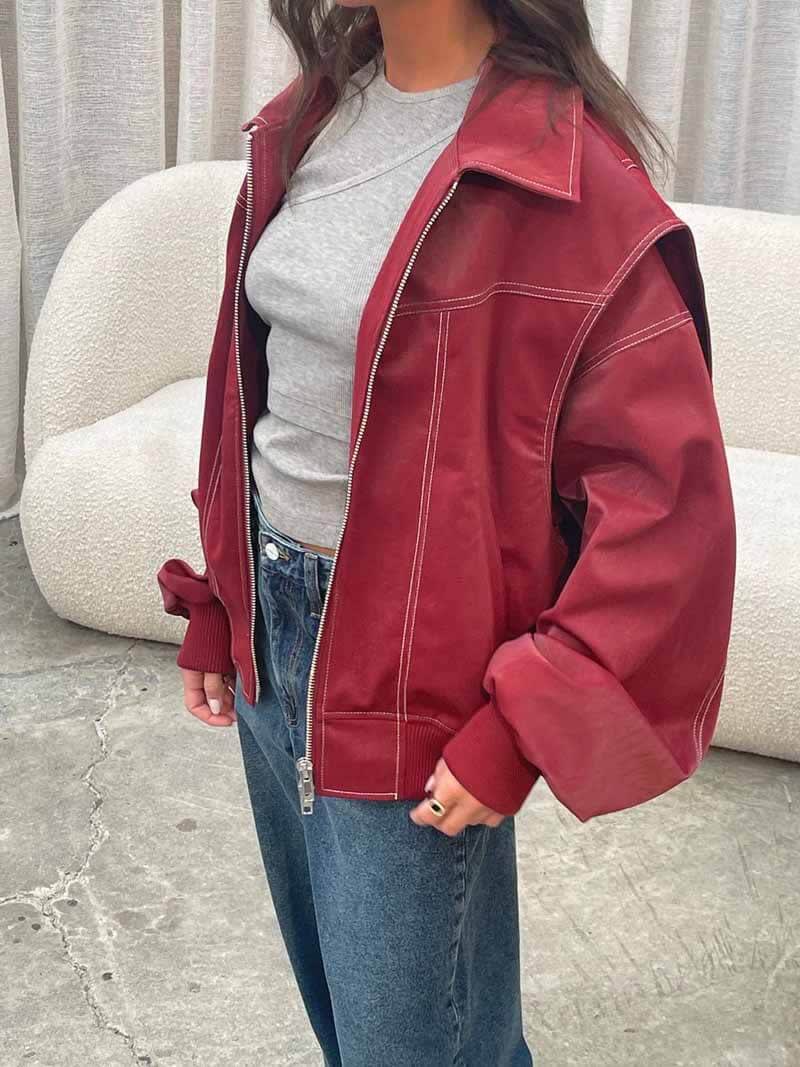 Sika Oversized Zip Up Bomber Jacket