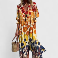 Juliana Boho Print Maxi Shirt Dress