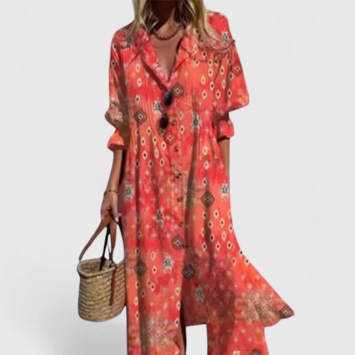 Candice Botanical Print Maxi Shirt Dress_5