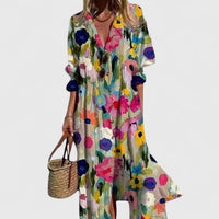 Candice Botanical Print Maxi Shirt Dress