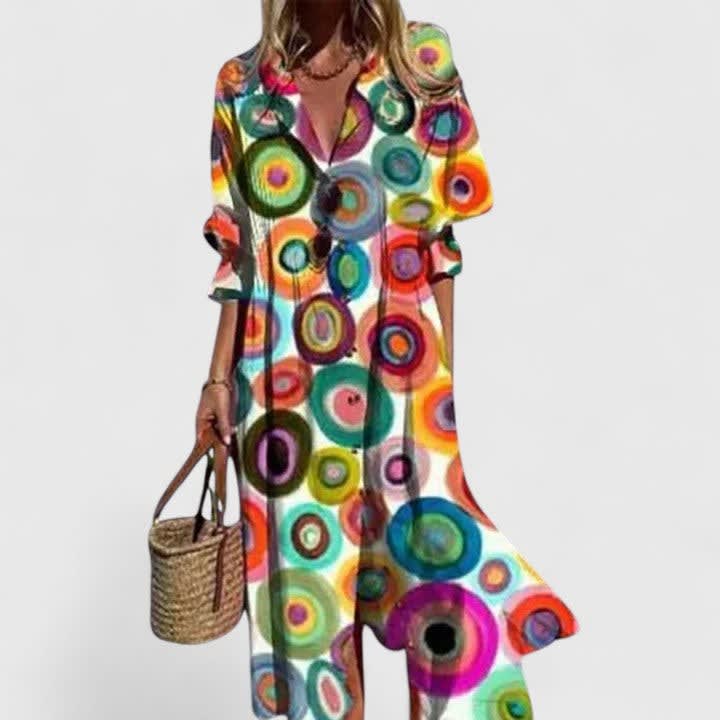 Candice Botanical Print Maxi Shirt Dress_7